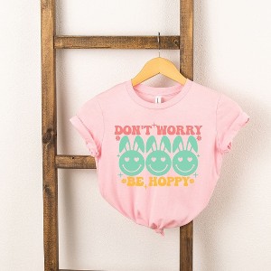 The Juniper Shop Don't Worry Be Hoppy Smiley Face With Ears Toddler Short Sleeve Tee - 1 of 2