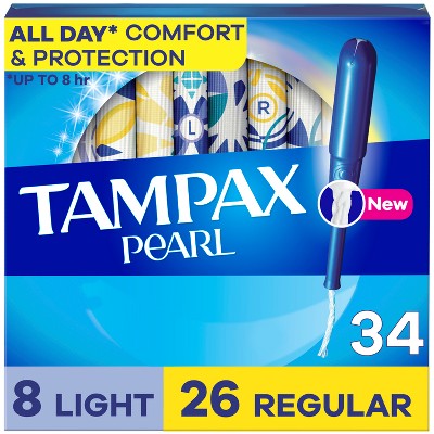 Tampax Pearl with LeakGuard Braid Duo Pack Unscented Tampons - Light/Regular Absorbency - 34ct