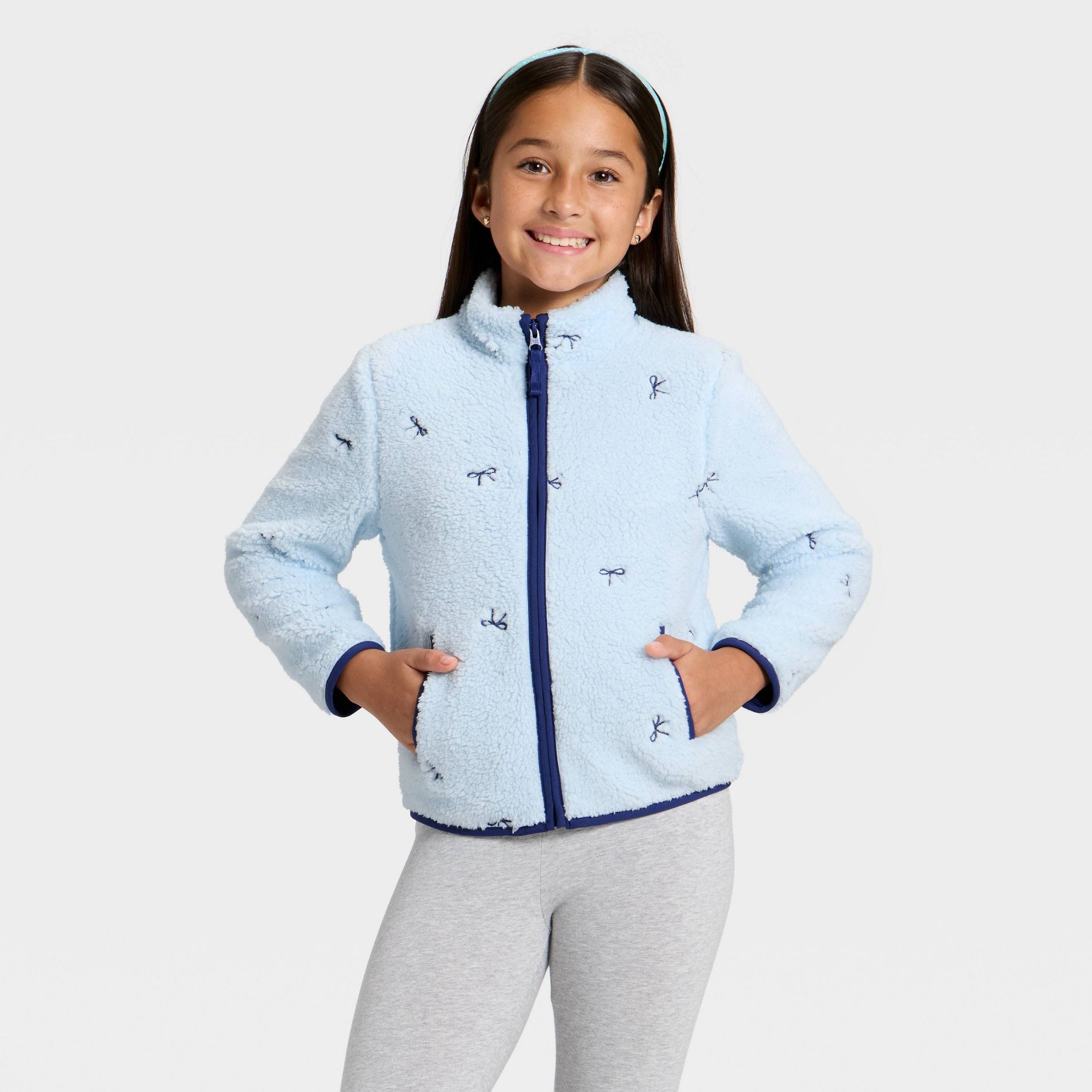 Girls' Faux Shearling Zip-Up Jacket - Cat & Jack™