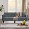 Okak Modern Wooden Soft Velvet Tufted Convertible Futon Sofa for Living Room Bedroom,Folding Sleeper Sofa with Comfy Backrest & Armrest - 2 of 4