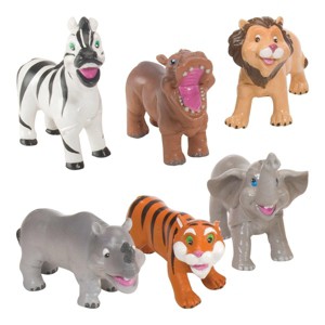 Wild Republic Soft and Squeezable Safari Animal Playset - 6 Piece Set - 1 of 4