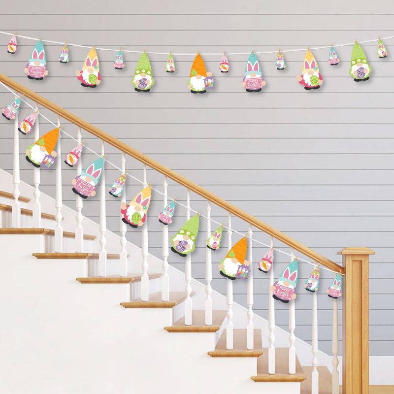 Big Dot of Happiness Easter Gnomes - Spring Bunny Party DIY Decorations - Clothespin Garland Banner - 44 Pieces, 2 of 8