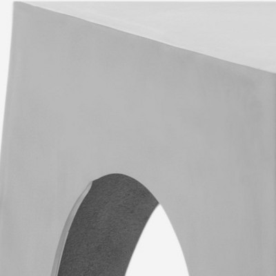 Indium Silver Triangular Aluminum Accent Table