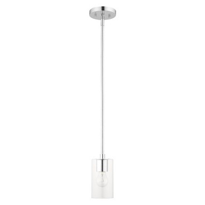 Zurich Polished Chrome Clear Glass Modern 1-Light Pendant