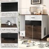 Whisen Hidden Cat Litter Box Enclosure with LED Light - 2 Storage Drawers, Multi-Functional Gray Side Table for Living Room, Discreet Indoor Cat House - 4 of 4