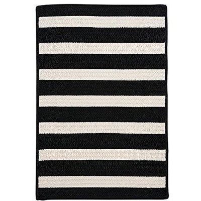 Colonial Mills Stripe It - Black White 3 ft.x5 ft. Rectangle Rug Indoor/Outdoor 100% Polypropylene