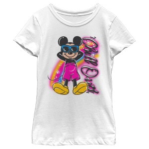 Girl's Disney Mickey Mouse Chill Out Airbrushed T-Shirt - 1 of 4