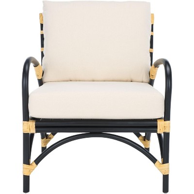 Meara Accent Chair W/ Cushion - ACH6523A - White/Black - Safavieh