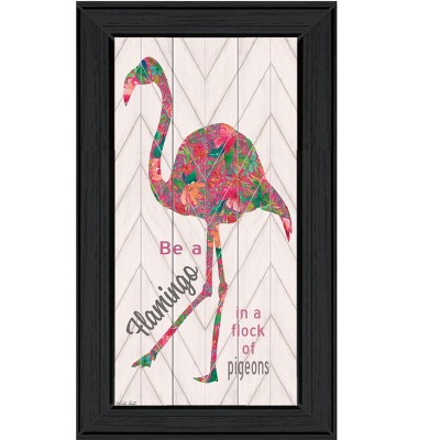 HomeRoots Be A Flamingo Black Framed Print Wall Art