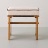 Upholstered Mid Century Ottoman Cream - Hearth & Hand™ with Magnolia - 3 of 4
