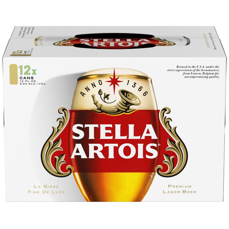 Stella Artois Belgian Ale Beer - 12pk/12 fl oz Cans, 1 of 15