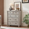 Aukfa Farmhouse 5-Drawer Chest of Drawers with Fluted Trim, Tall Bedroom Dresser in Weathered Gray - 2 of 4
