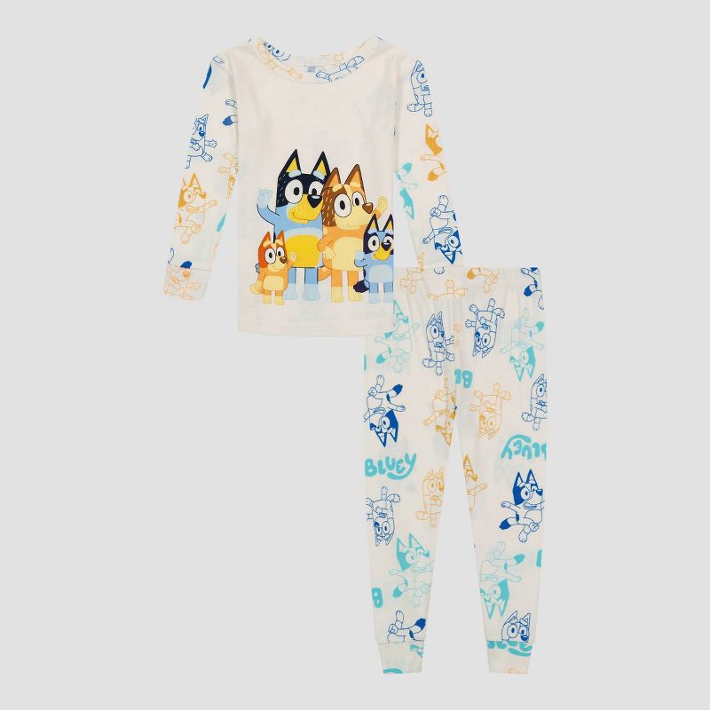 Toddler 4pc Bluey Snug Fit Pajama Set - Teal Blue, 2 of 7