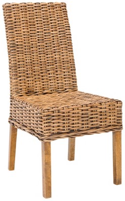 Sanibel High Back Brown Wood and Cane Side Chair