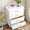 Modern 4-Drawer Dresser for Bedroom,Wide Drawer Chest of Drawers with Sturdy Handles,Classic Wooden Storage Dresser for Livingroom,Easy Assembly - 3 of 4