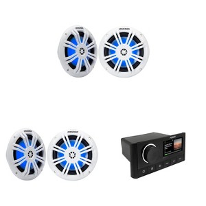 Kicker ( 2 Pair ) 51KM604WL KM 6.5" 4Ω LED Marine Coaxial Speakers - Pair , Bundled with MS-RA670 Apollo Marine Receiver - 1 of 4