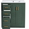 Grungis Bathroom Vanity with Ceramic Sink Combo,Freestanding Bathroom Storage Cabinet with Wood Frame and 3 Drawers&Soft Closing Doors - 4 of 4