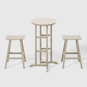 WestinTrends Malibu All Weather Hdpe Outdoor Patio Bar Height Bistro Set (3-piece) - 1 of 4