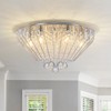 LLHZSY 6-Light Modern Crystal Flush Mount Ceiling Light Fixture-Chrome, 16 9/10"W x 9"H - 2 of 4