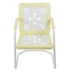 Northlight 35" Square Outdoor Retro Tulip Armchair, Yellow and White - 3 of 4