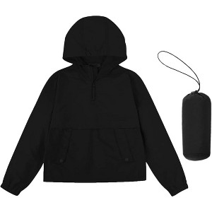 Boys Girls Packable Rain Jacket Lightweight Waterproof Hooded Raincoats Windproof Size 3-12Y - 1 of 4