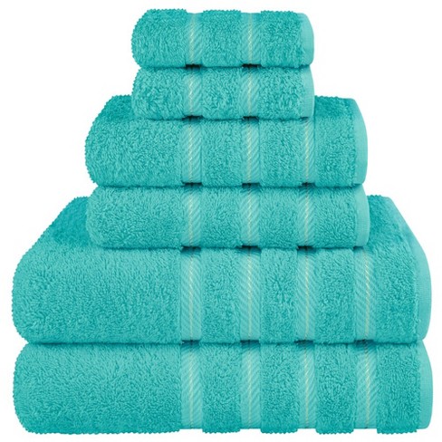 Blue Bath Towels for Bathroom, 4 Pack Bath Towel Set, Oeko-Tex Terry Cotton  Bathroom Towels, Soft and Absorbent Bathroom Towels Set, Bath Towel for