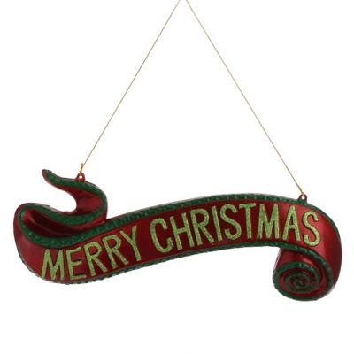 Raz Imports 15.5" Christmas Whimsy Red and Lime Green Banner Christmas Tree Ornament