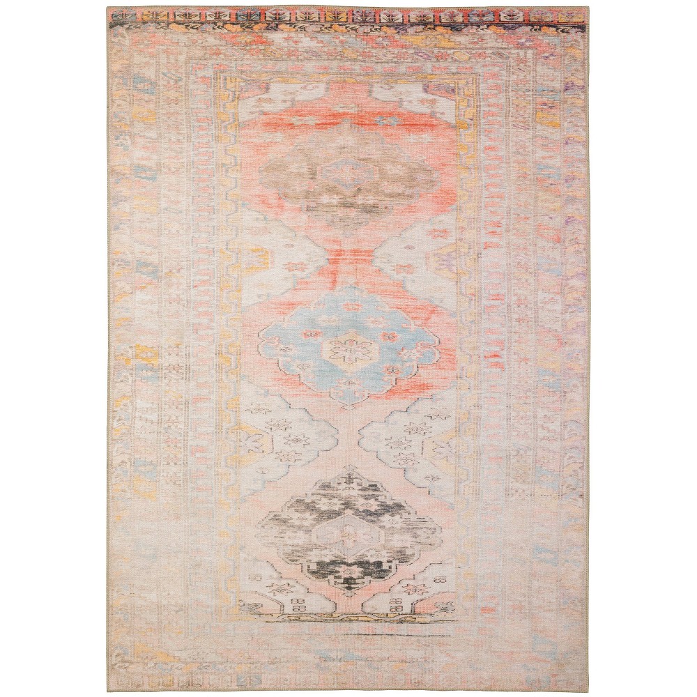  Scarlett Faded Triple Medallion Area Rug Pink/Blue