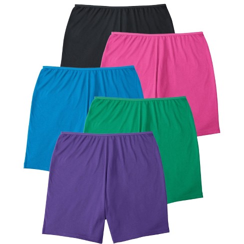 Comfort Choice Women s Plus Size Cotton Boxer 5 pack 8 Bright Pack Target