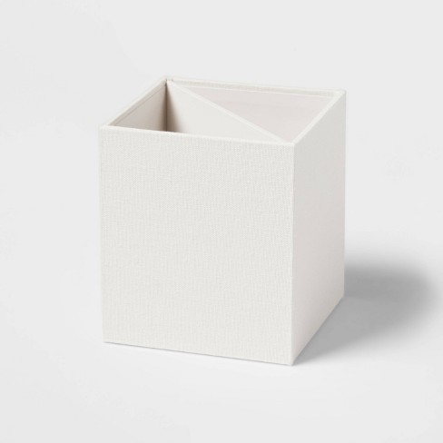 Medium Fabric Storage Box with Faux Leather Accent Cream - Hearth & Hand™  with Magnolia