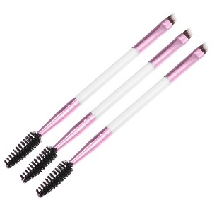 Unique Bargains Soft Double Heat Angled Eyebrow Brush Eyelash Extension Brush for Women Eye Makeup - 1 of 4