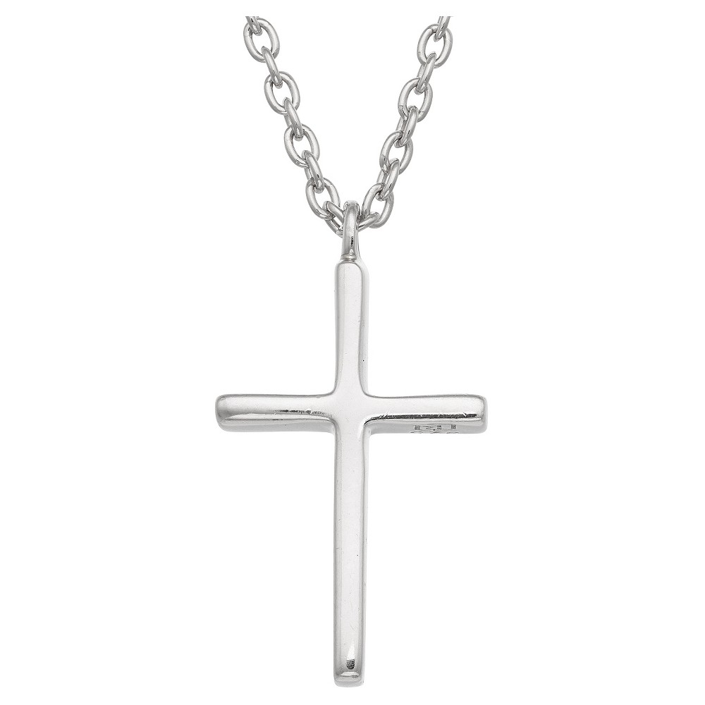 Photos - Pendant / Choker Necklace High Polish Cross Pendant In Sterling Silver lobster