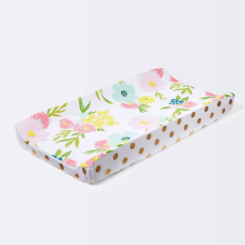 Plush Changing Pad Cover Floral - Cloud Island&#8482; Gold, 5 of 11