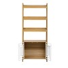 LAOTIES Modern Ladder Bookcase with Dog Crate Cabinet,Pet Friendly Furniture with Storage Shelves And Hidden Kennel - 3 of 4