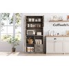 Modern Kitchen Pantry Hutch with Microwave Stand,Tall Bar Cabinet, Adjustable Shelves & Drawers, Large Wood Storage for Dining/Living Room - 3 of 4