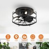 Parrot Uncle 12.5" Black Indoor Flush Mount Cage Ceiling Fan, Modern - 4 of 4