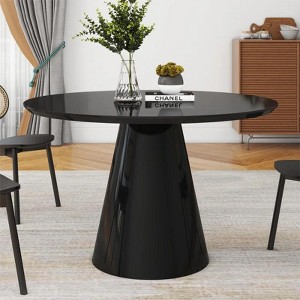 NicBex Round Dining Table 47.24" Modern High Gloss Minimalist Dinette Table for Kitchen, Dining Room - 1 of 4