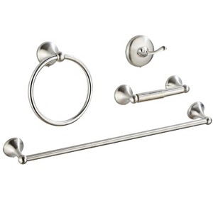 Itopfox 4 Piece Bathroom Hardware Set Brushed Nickel Adjustable 16 or 24 Inch Towel Bar Towel Ring Toilet Paper Holder Robe Hook - 1 of 4