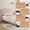 Bed Frame for Kids, Upholstered Platform Bed with Cute Boucle Velvet Headboard for Girls, No Box Spring Needed, Easy Assembly, Durable Design - 4 of 4