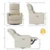 Power Recliner Chair Swivel Glider, Upholstered Faux Leather Nursery Reclining Sofa Chair with Charging Port, Adjustable Footrest, Rocker Single Sofa - 2 of 4