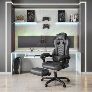 NicBex 360° Swivel Ergonomics Office Chair with Footrest,Head&Lumbar Pillow,Recliner Computer Chair with Adjustable Height,Luxury Boss Chair,Dark Gray - 1 of 4