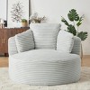 Modern Large Corduroy Bean Bag Chair for Adults, Round Armchair with Cushioned Backrest, Soft Lounge Seating for Living Room, Apartment – Koiai - 2 of 4