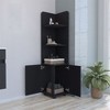 62" Tall Corner Cabinet, 3 Tier Freestanding Storage Cabinet, Corner Bathroom Cabinet, Kitchen Pantry Cabinet for Kitchen Living Room Bathroom - image 2 of 4