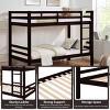 INFURNIC Beds Twin Over Twin Bunk Bed with High Guardrails Sturdy Wood Frame and Ladder for Kids Teens, Black, 79.13"*43.31"*61.81" - 3 of 4