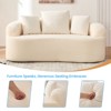 Mjkone Minimalist Curved Loveseat Sofa Couch,Chenille Upholstered 2-Seater Sofa with 3 Pillows,No Assembly Required - 4 of 4