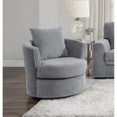 NicBex Modern Swivel Chair with Solid Wood Frame for Living Room, Accent Chair Chenille Upholstery Sofa Chair