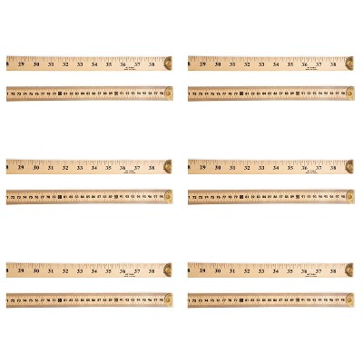 Charles Leonard Meter Stick Ruler with Metal End, Pack of 6