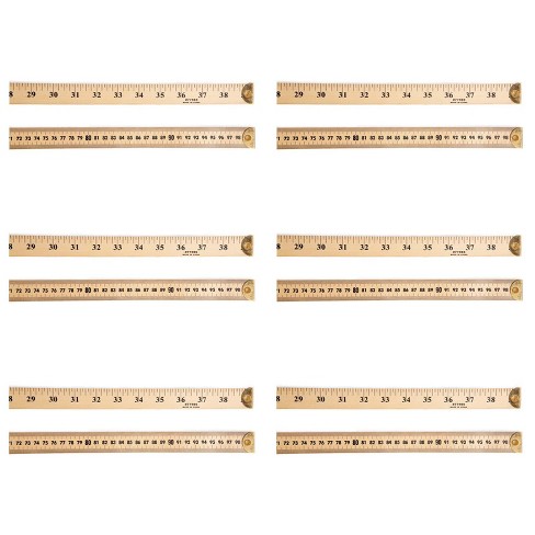 Charles Leonard Metal Edged Yardstick Ruler, Inches and 1/8 Yard  Measurements, Natural Wood, 36 Inches (77565)
