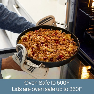 Black Aluminum Non-stick Dutch Oven with Glass Lid, 6 qt