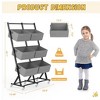 Wikineon 6-Pack Double Row Sorting Hamper in Grey: Multi-Compartment Laundry Organizers for Efficient Clothes Separation, Space-Saving Design Ideal - 3 of 4